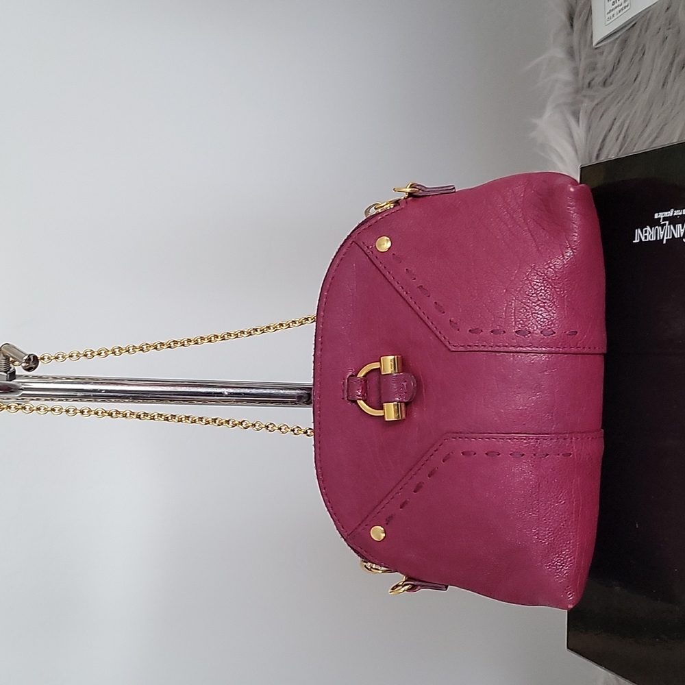 Rare! YSL MINI MUSE BAG w/ Original Box, Beautiful Burgundy Color Leather